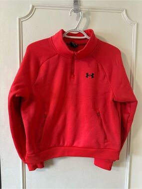 Under Armour Bright Red Half-Zip Fleece Hoodie